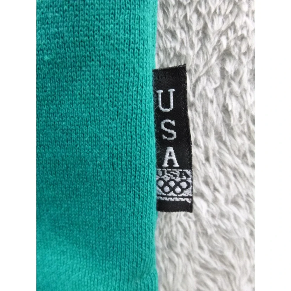 Vtg JC Penny USA Olympic 1/4 Zip Pullover Men's Medium Green Fleece Sweater 90's - Picture 5 of 11